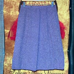 SAG HARBOR Petite-women’s violet woven mid/knee length fabric dress skirt